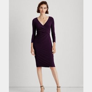 Ralph Lauren Black Label faux wrap deep purple dress